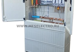 Произведена сборка распределительного щита 400А напольного исполнения из стеклопластика